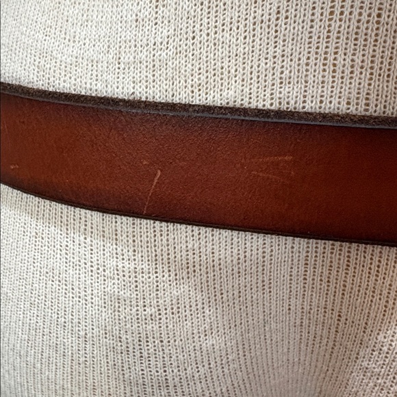 Fossil sz M brown leather belt with brass/leather buckle - Picture 5 of 11